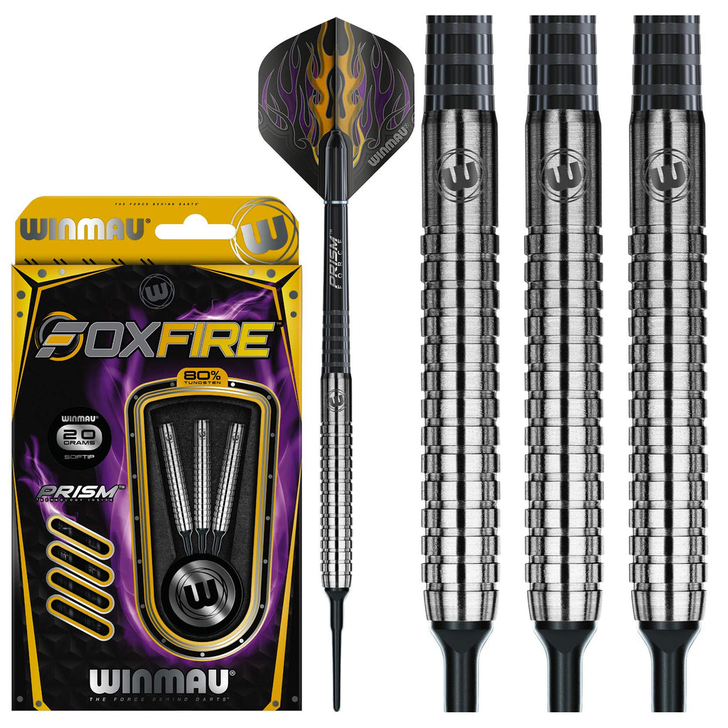 Winmau Foxfire 22G Tungsten Darts With Prism Flights And Shafts (Stems)