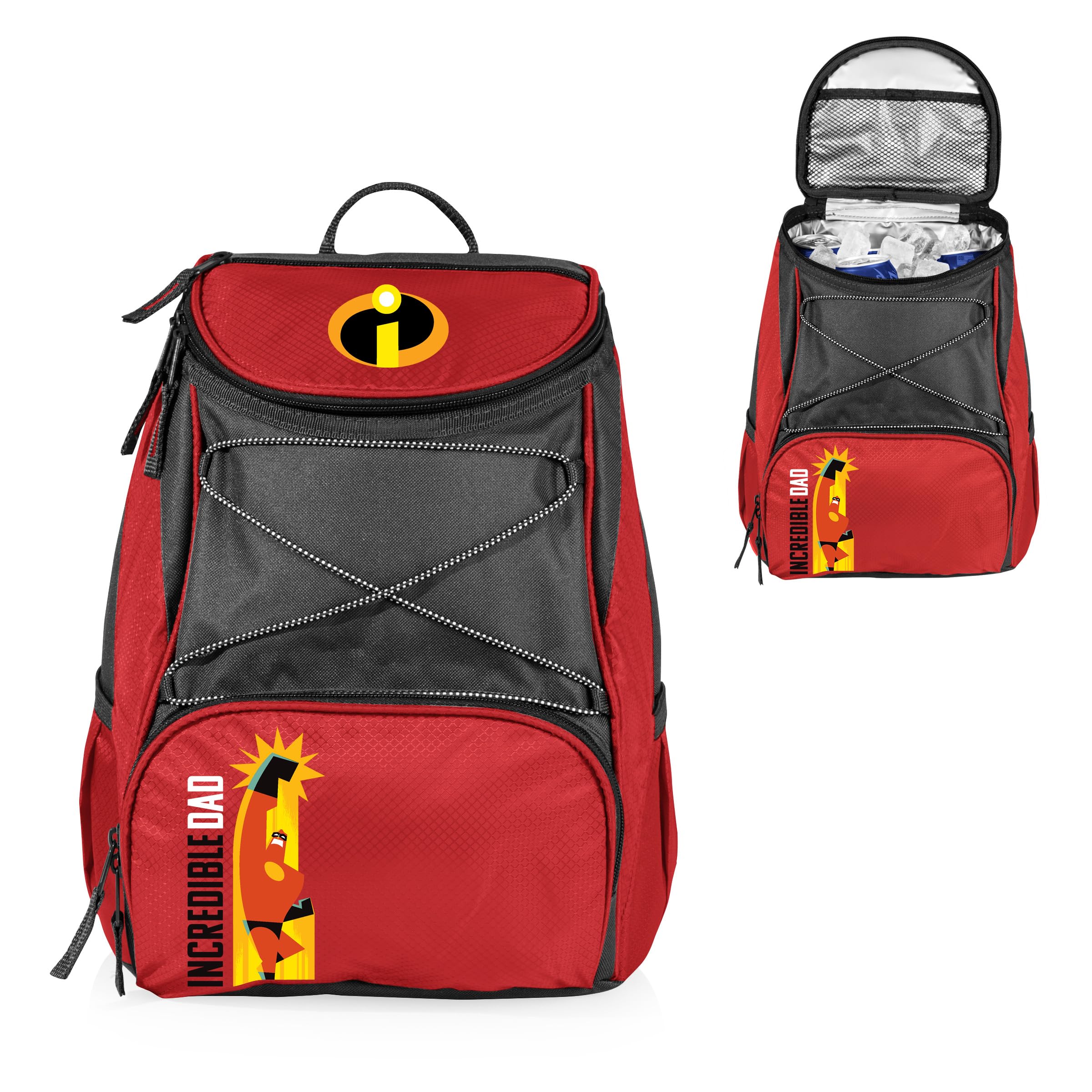 Picnic Time - Disney Pixar The Incredibles Mr. Incredible Ptx Backpack Cooler, Soft Cooler Backpack, Insulated Lunch Bag, (Red W