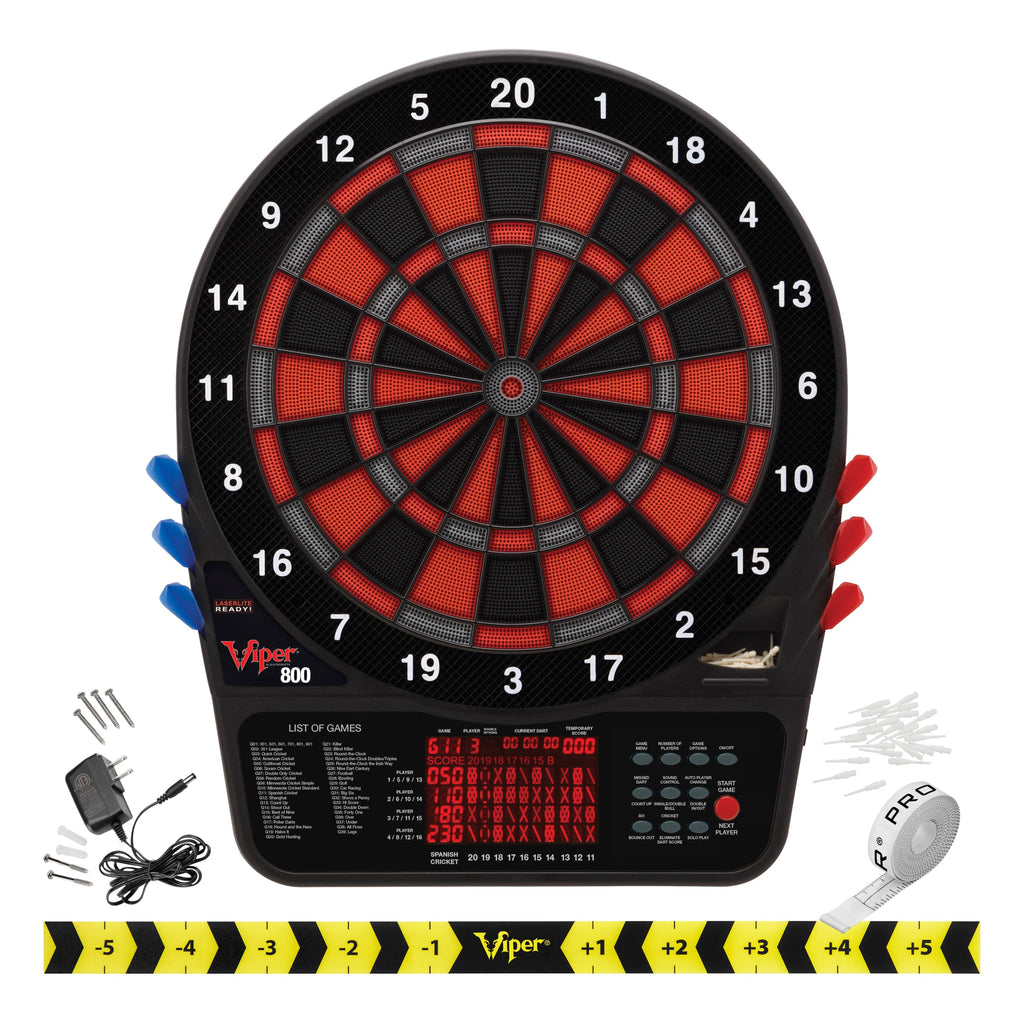 Viper By Gld Products Sisal/Bristle Viper Metropolitan Electronic Soft Tip Cabinet Bundle: Elite Set (800 Dartboard, Darts And L