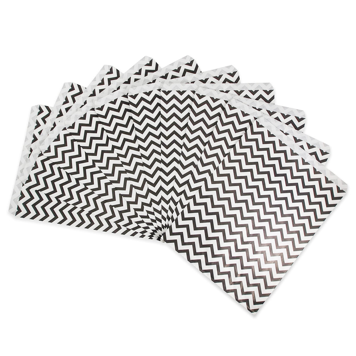 CuteBox Company 8.5 x 11 Chevron Pattern Flat Paper Gift Bags 100pcs for Retail, Packaging, Party Favors, Merchandise, Crafts,