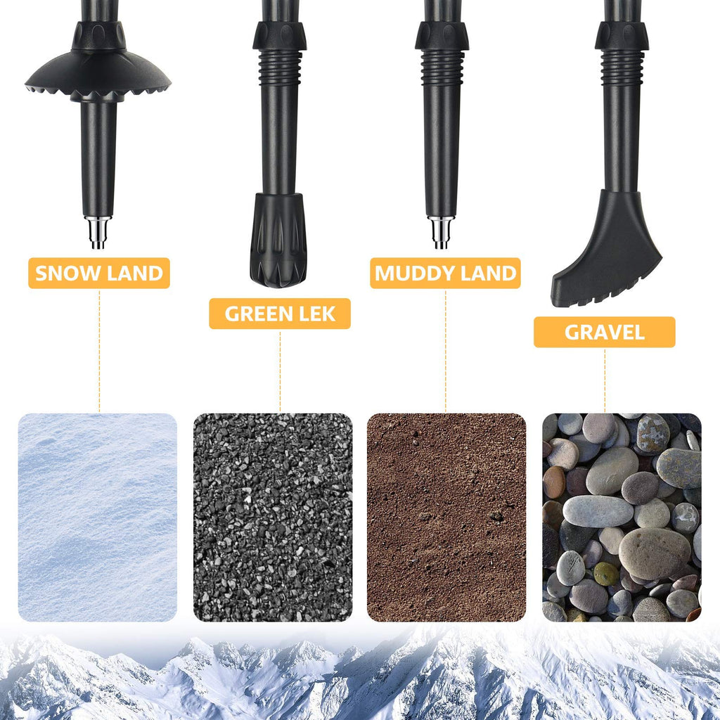 Trekking Poles Collapsible Hiking Poles - Auminum Alloy 7075 Trekking Sticks, Antishock And Quick Lock System, Telescopic, Colla