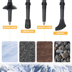 Trekking Poles Collapsible Hiking Poles - Auminum Alloy 7075 Trekking Sticks, Antishock And Quick Lock System, Telescopic, Colla