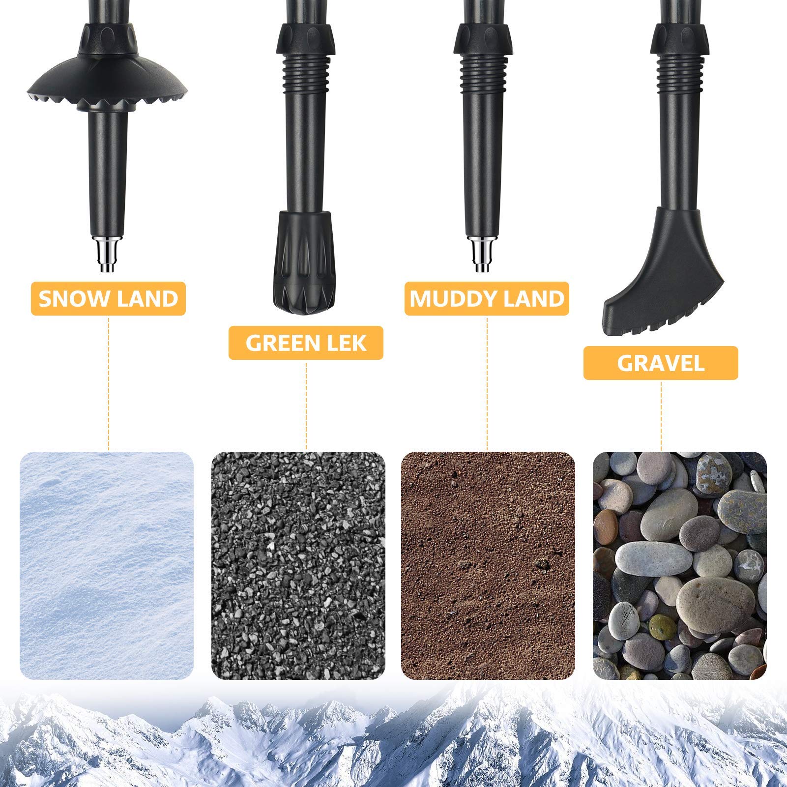 Trekking Poles Collapsible Hiking Poles - Auminum Alloy 7075 Trekking Sticks, Antishock And Quick Lock System, Telescopic, Colla
