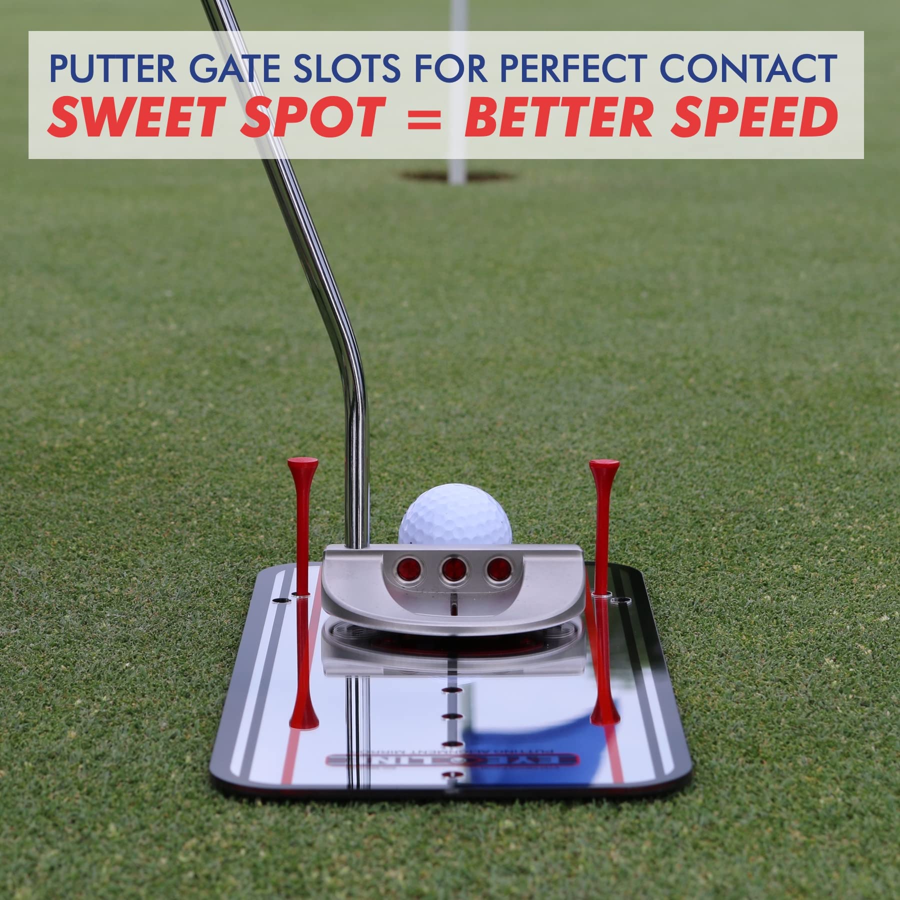 Eyeline Golf Putting Alignment Mirror, Portable Practice Putting Trainer Aid, As Seen On Pga Tour, Made In Usa, Use Outdoors Or