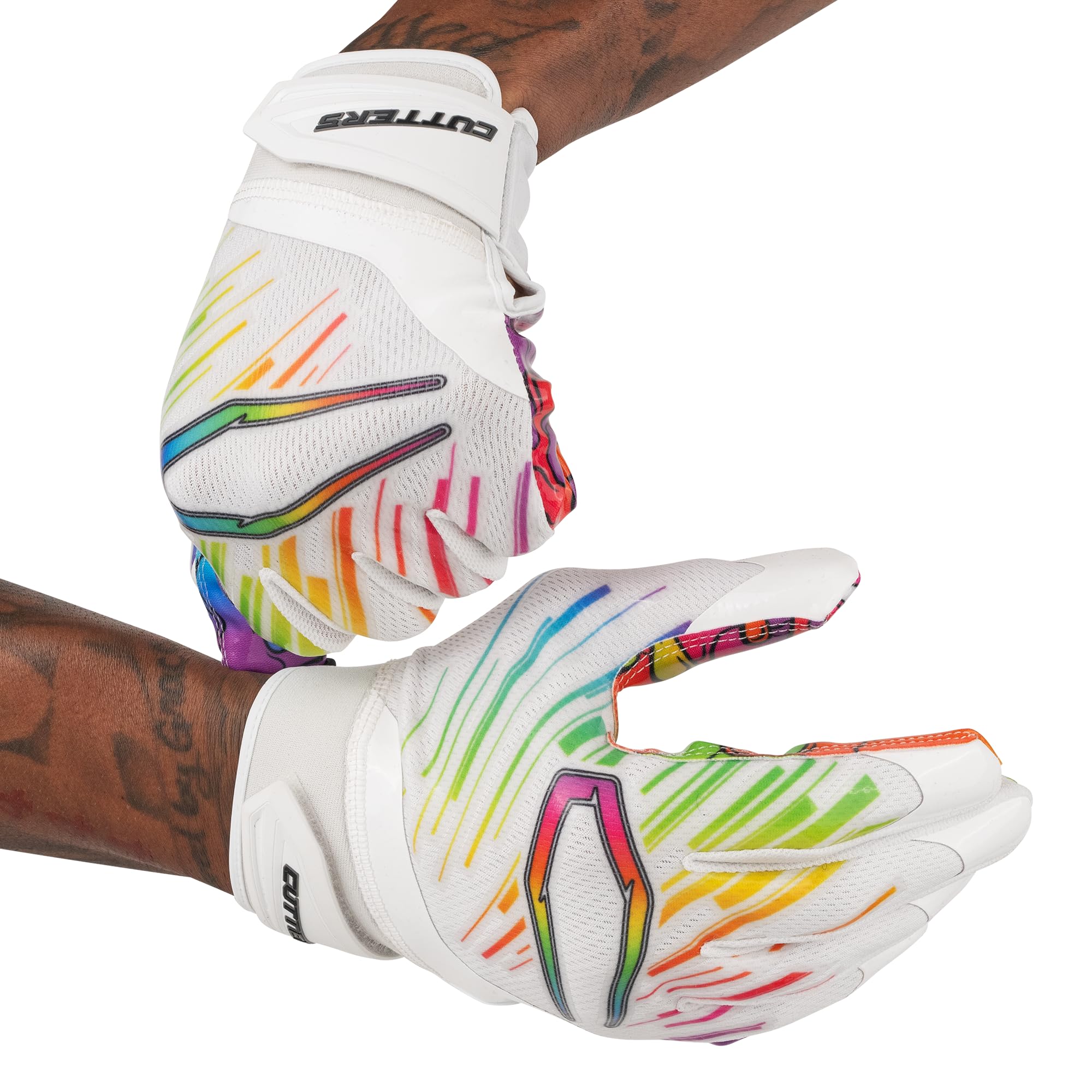 Cutters Football Gloves - Game Day Football Receiver Gloves with High Tack Silicone Grip, Superior Support and Protection - Mult