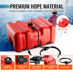 Vevor Marine Tank, 6.34-Gallon/24-L Marine Portable Tank Outboard Marine Boat Transfer Tank With 9.8Ft Hose, Gauge For Outboard