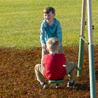 Xdp Recreation Crestview Outdoor Play Kids Metal Backyard Playset Swing Set With 2 Swings, Slide, Stand N Swing, Fun Glider, And