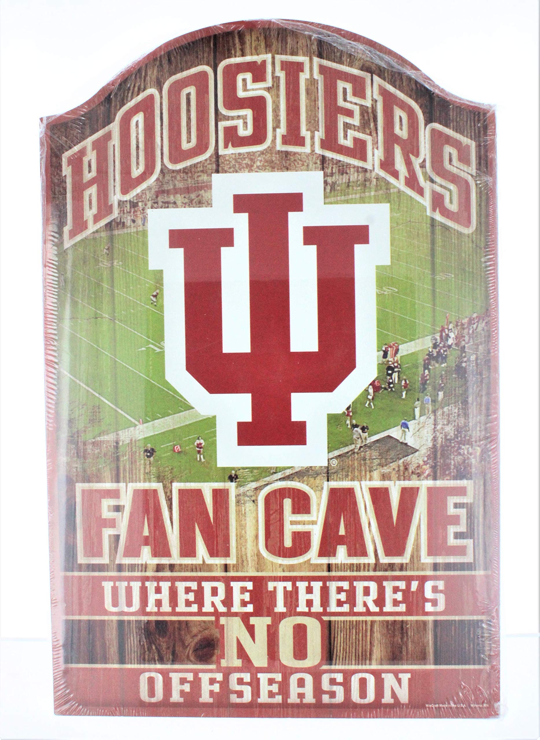 NCAA Indiana University 81909012 Wood Sign, 11 x 17, Black