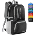 ZOMAKE Lightweight Packable Backpack, 35L Light Foldable Hiking Backpacks Water Resistant Collapsible Daypack for Travel(Black)