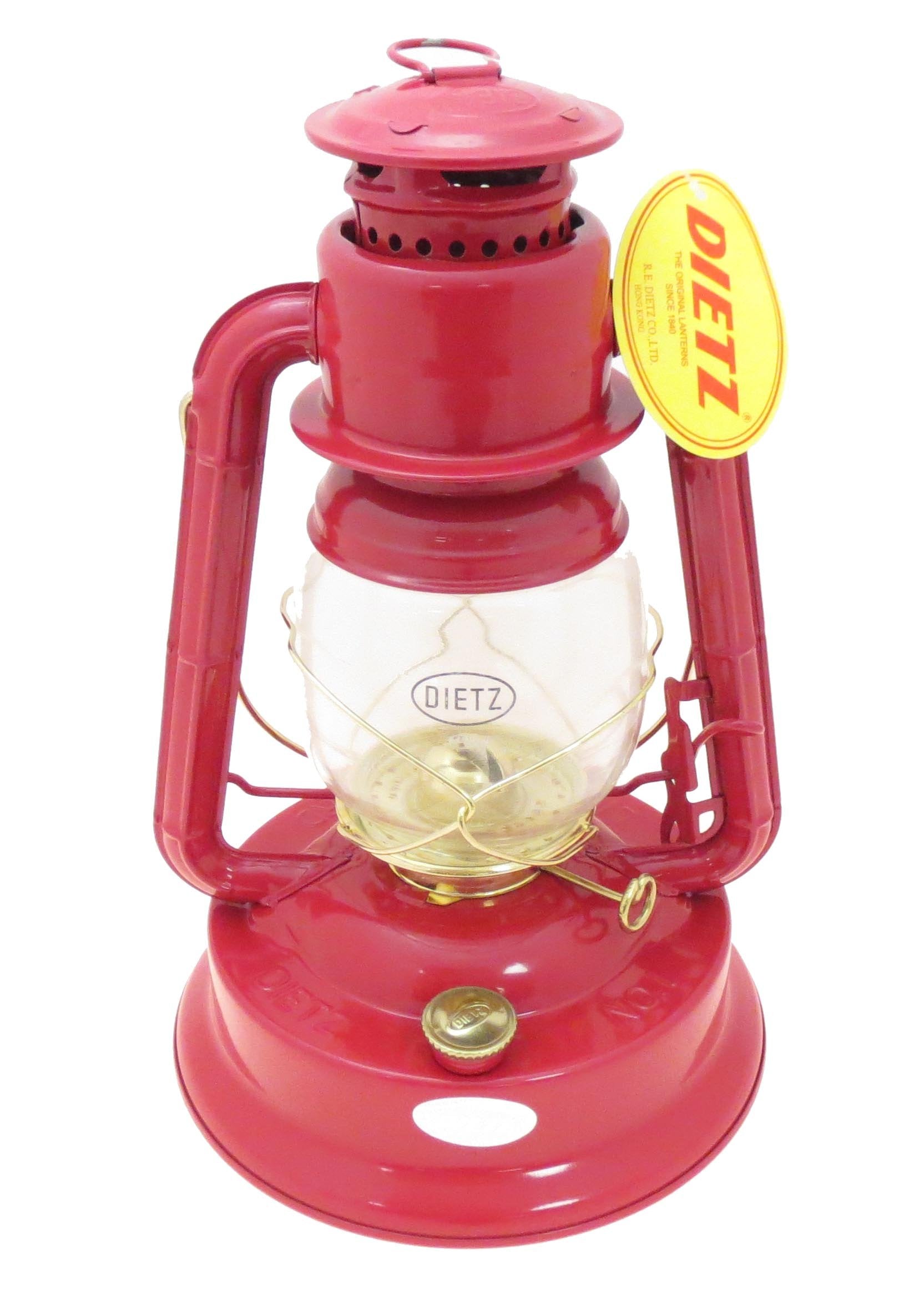 Dietz #1 Little Wizard Oil Lamp Burning Lantern Red with Gold Trim