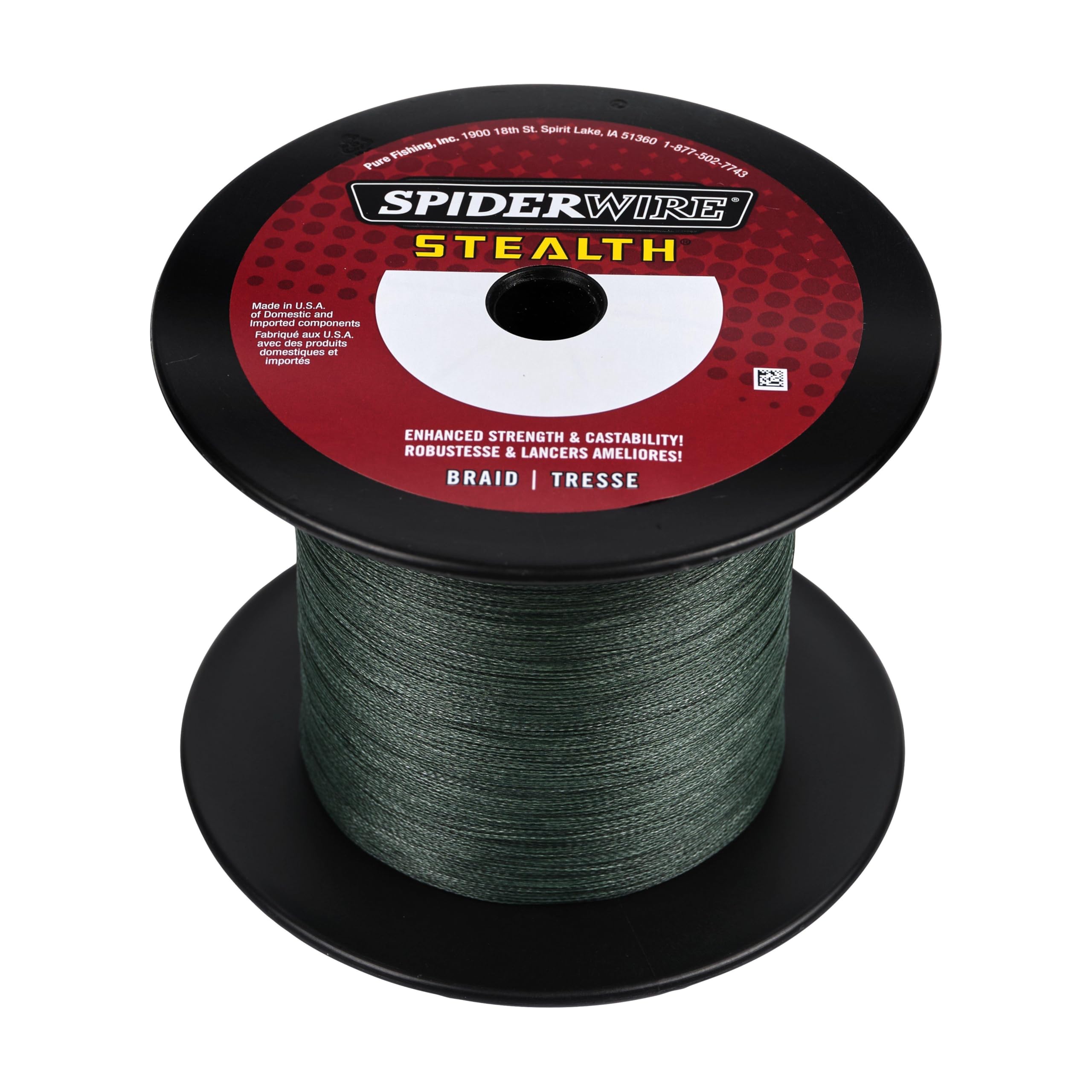 Spiderwire Stealth Superline, Moss Green, 30Lb | 13.6Kg, 1500Yd | 1371M Braided Fishing Line, Suitable For Freshwater And Saltwa