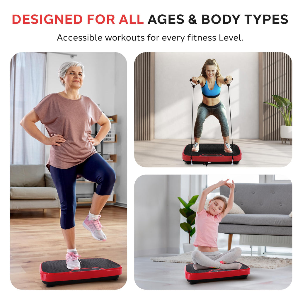 Hurtle Fitness Vibration Platform Machine - Home Gym Whole Body Shaker Exercise Machine Workout Trainer Fast Weight Loss with Re