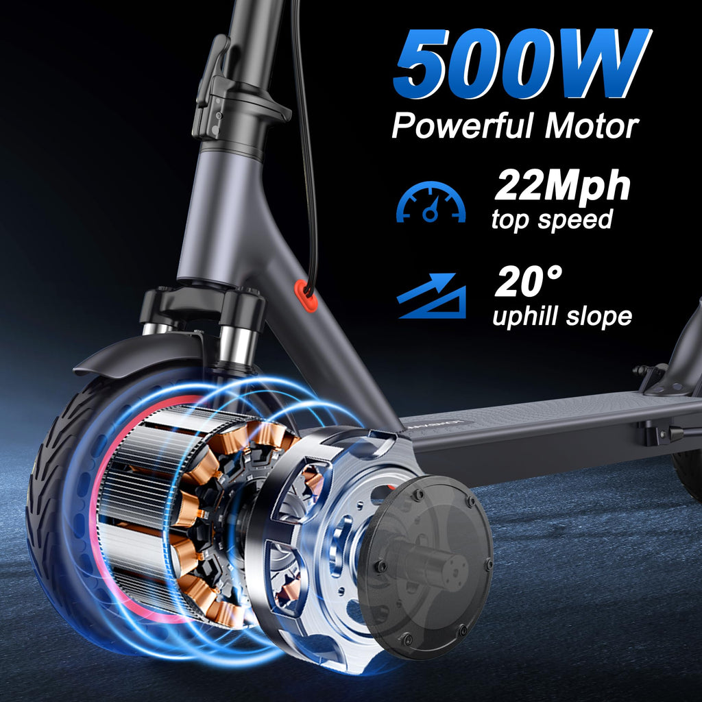 MAXSHOT Electric Scooter for Adults, 8.5/10/14 Tires, 19/22Mph, 350W/500W Motor, 21-28 Miles Range, Folding E-Scooter with Dual