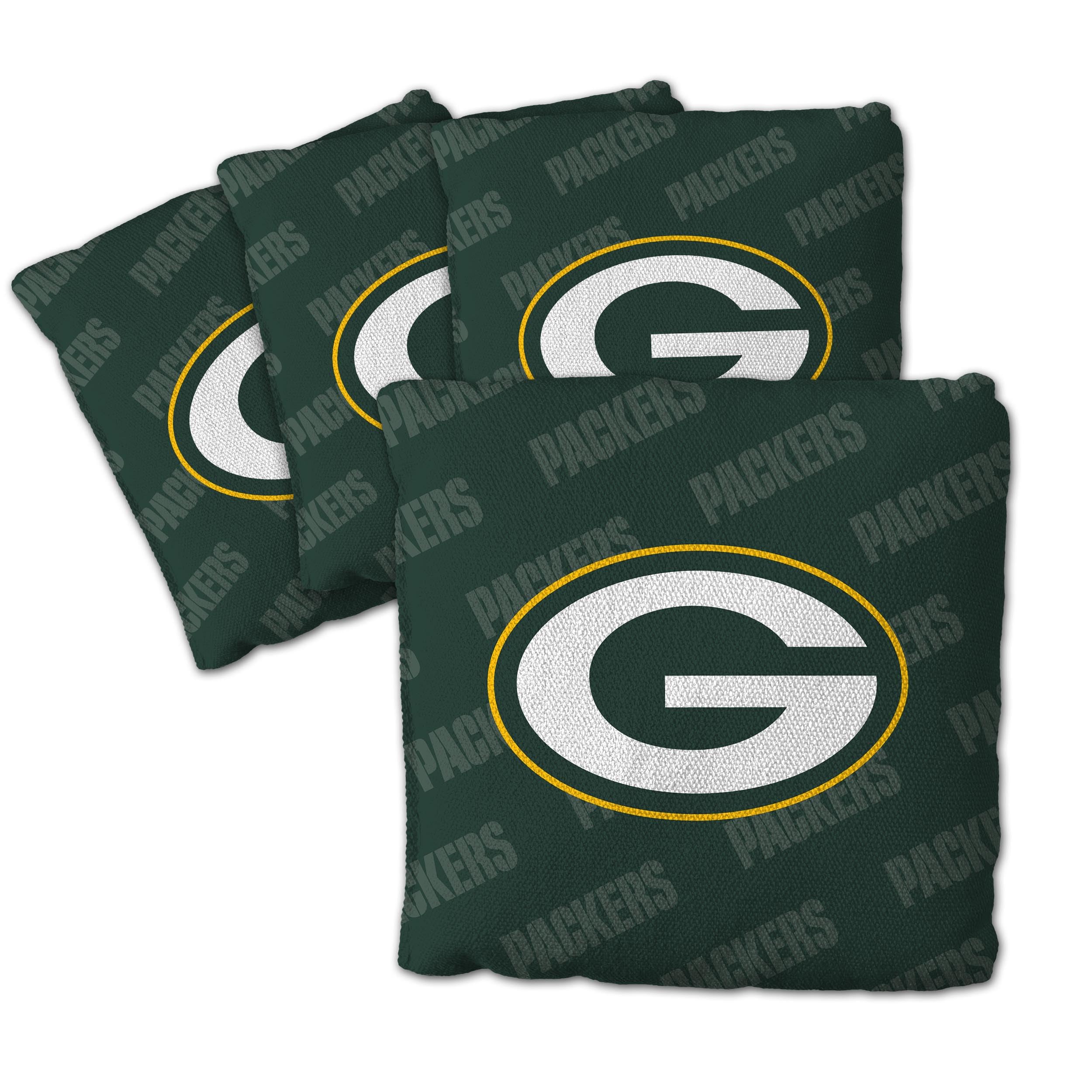 YouTheFan Officially-Licensed NFL Green Bay Packers Set of 4 Cornhole Bags - All Weather Regulation 6    x 6    Size - 16oz Weig