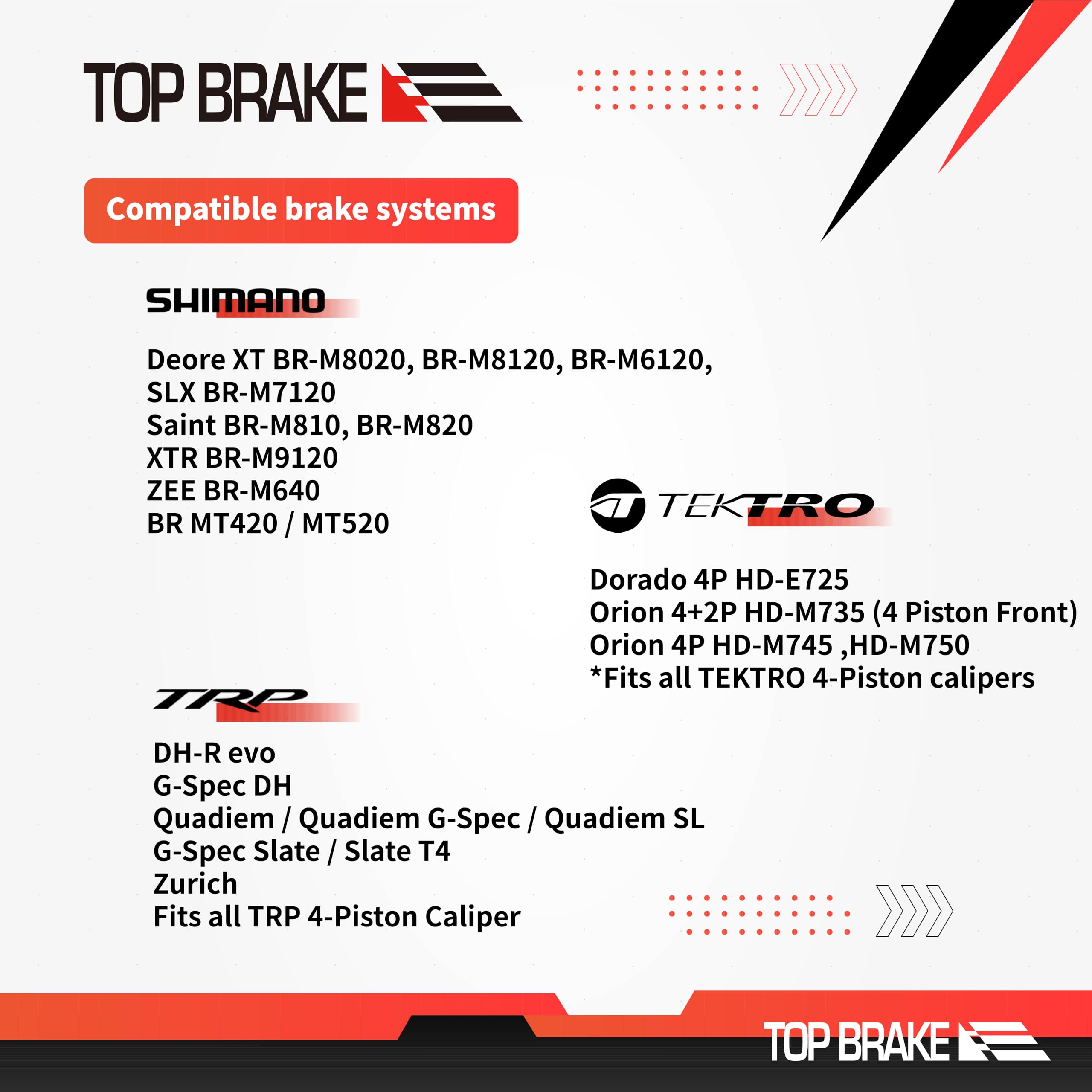 Top Brake Disc Bicycle Brake Pads For Shimano Saint Br-M810 Zee M640 M9120, Deore Xt Br-M8020, M8120,M6120,Br-Mt420,Mt510,Mt520