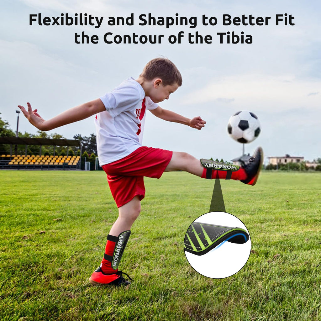 Shin Guards Soccer Youth Kids - Shin Guard For Boys Girls Teenagers 2-18 Years Old - Football Shin Pads Protection Equipment Wit
