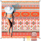 Hihoho Extra Large Waterproof Sandproof Beach Mat 79 X 83 / 120X108 For 1-8 Adults Quick Drying Durable Outdoor Picnic Mat For T