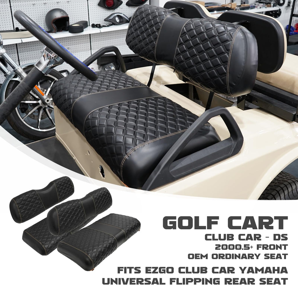 Samxomap Golf Cart Seat Covers Front And Rear Waterproof And Sun Resistant Marine Grade Vinyl Leather Seat Cover Accessories For