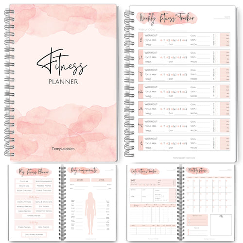 3 Month Fitness & Workout Planner for Women | Gym Journal, Weight Loss Tracker, Meal Planner, Self Care Habit Tracker - A5 Pink 