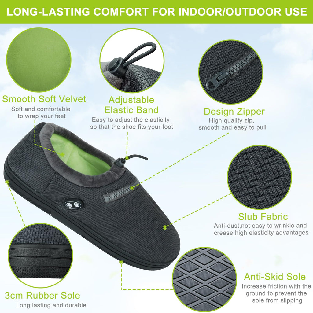 Foot Warmer, Electric Foot Warmer With 5000Mah Battery, Heated Slippers Women Men, Heated Foot Warmer With Smart Dual Independen