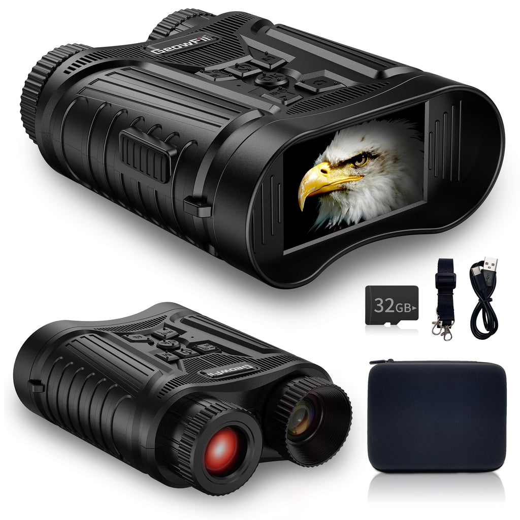 Geowfiitech Night Vision Goggles & 4K Night Vision Binoculars - 5000Mah Rechargeable Infrared Digital Binoculars | 3 '' Hd Scree