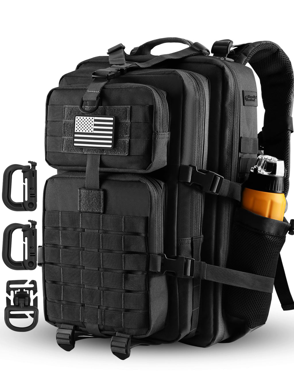Hannibal Tactical 45L Molle Assault Backpack, Tactical Backpack Military Army Camping Rucksack With Bottle Holder, 3-Day Pack Tr