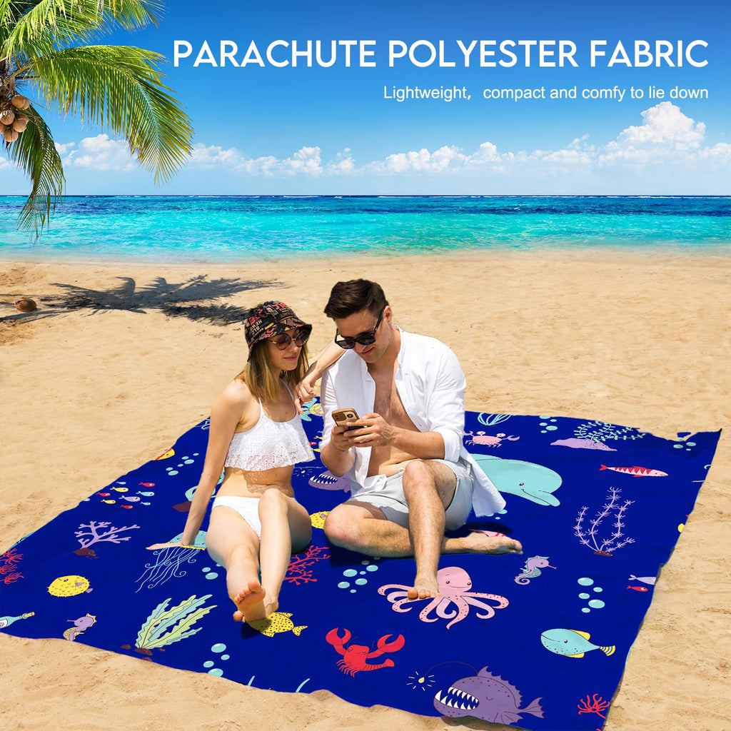 Bydoll Beach Blanket Waterproof Sandproof 78''  81'' 1-5 Adults Oversized Lightweight Large Picnic Mat Waterproof Sandproof Blan