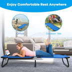 Gymax Folding Camping Cot, Portable Ultralight Compact Sleeping Cot Bed For Adults With Oxford Fabric, For Outdoor Travel Backpa