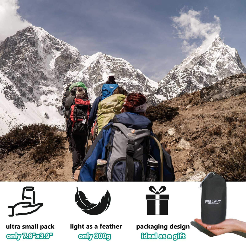 Frelaxy Sleeping Bag Liner, Warm Weather Ultralight Comfy & Easy Care Travel & Camping Sheet With Pillow Pocket, 4 Seasons Cold,
