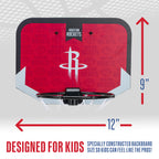 Franklin Sports Nba Houston Rockets Mini Over The Door Basketball Hoop - Kids Indoor Mini Hoop With Ball - Nba Fan Shop Toy For