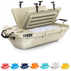 GoSports Outdoors Cuddy Floating Cooler and Dry Storage Vessel - 40QT - Amphibious Hard Shell Design, Tan