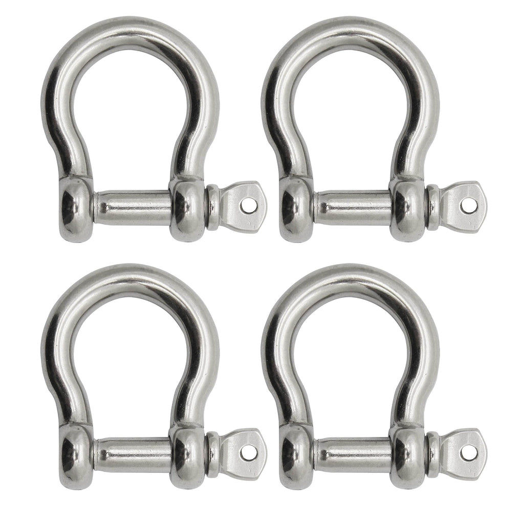 Extreme Max 3006.8294.4 Boattector Stainless Steel Bow Shackle - 3/8'', 4-Pack