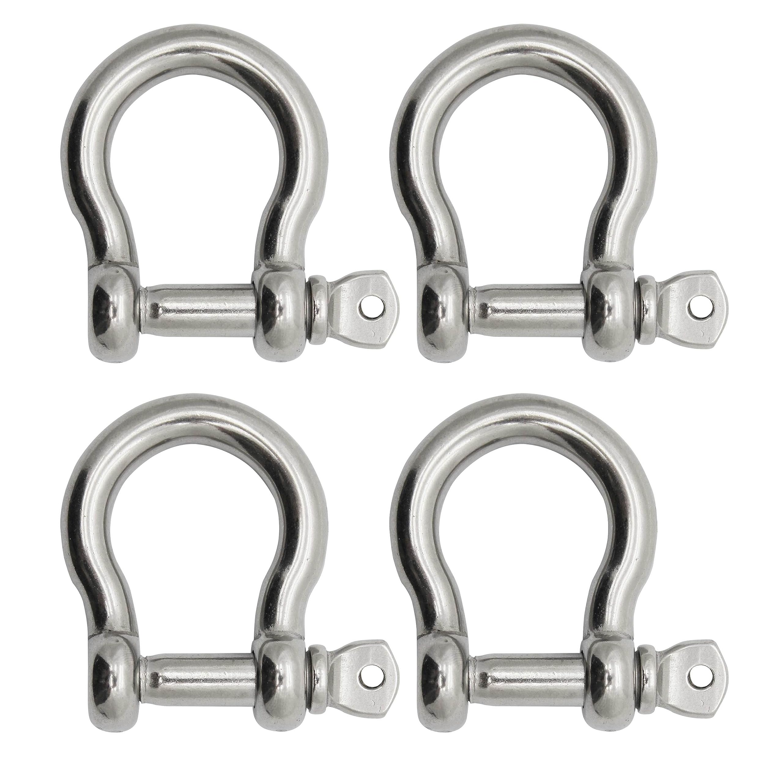 Extreme Max 3006.8294.4 Boattector Stainless Steel Bow Shackle - 3/8'', 4-Pack