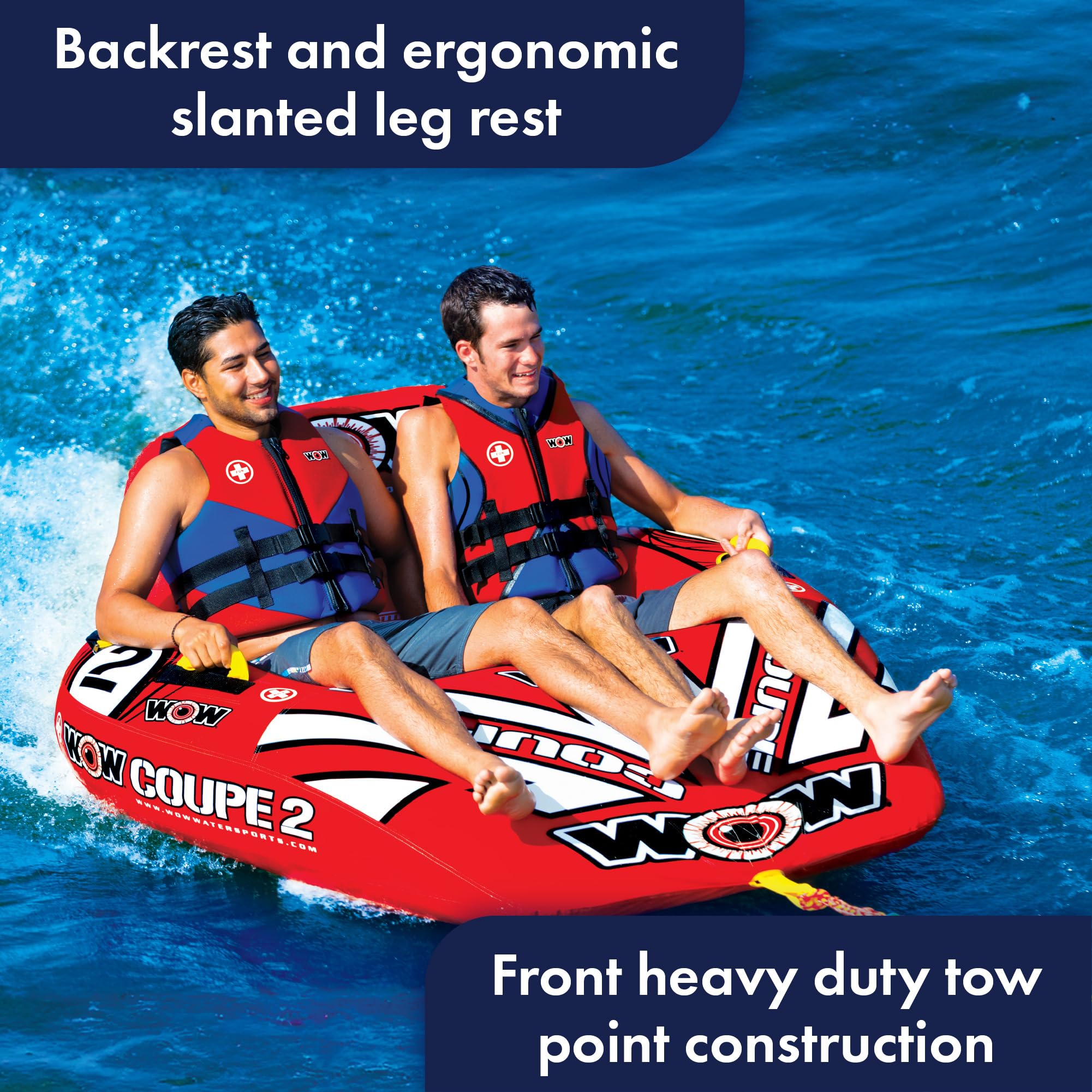 Wow Sports World Of Watersports Coupe Cockpit 1 Or 2 Person Inflatable Towable Cockpit Tube For Boating, 15-1030