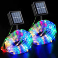 Yeguo Christmas Lights Solar, 2 Pack Each 33Ft 100 Led Rope Lights Outdoor Waterproof, 8 Modes String Lights Clear Pvc Tube For 