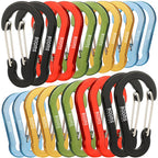 Booms Fishing 20Pack Carabiner Clips: Multi-Use 2In Small Carabiner Clip - Mini Keychain Caribeaner Clip For Keys, Camping, Hiki
