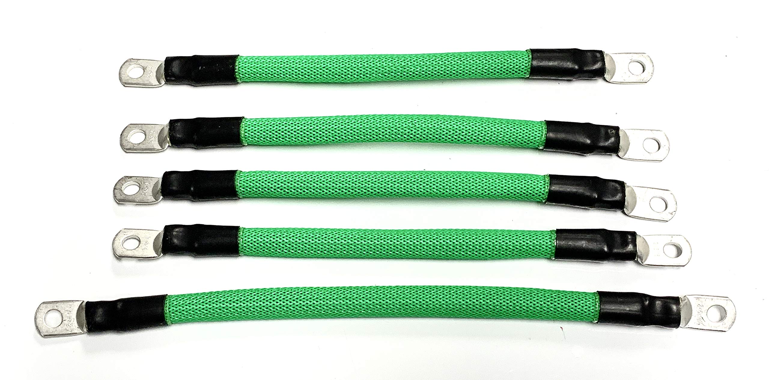 Acdc Wire And Supply 2 Gauge Golf Cart Braided Battery Cable Set, (Neon Green) E-Z-Go 1994 & Up Med/Txt 36V U.S.A Made