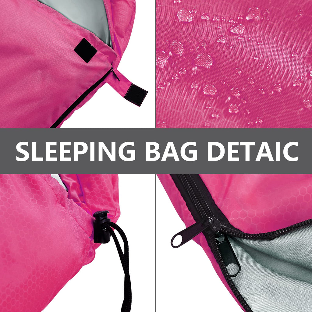 Orthomtex Sleeping Bags For Adults,Teens And Kids Girls-Warm & Cold Weather Lightweight,Waterproof Backpack,Great For 3-4 Season