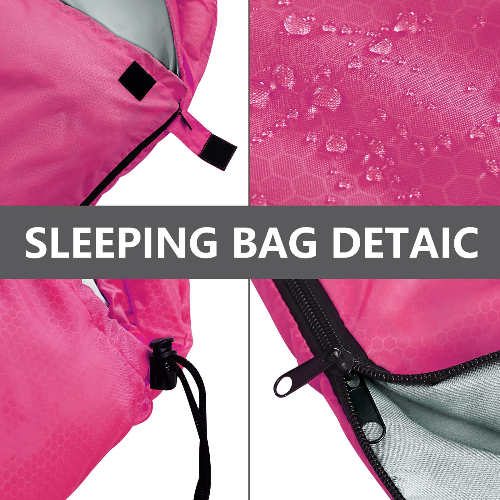 Orthomtex Sleeping Bags For Adults,Teens And Kids Girls-Warm & Cold Weather Lightweight,Waterproof Backpack,Great For 3-4 Season