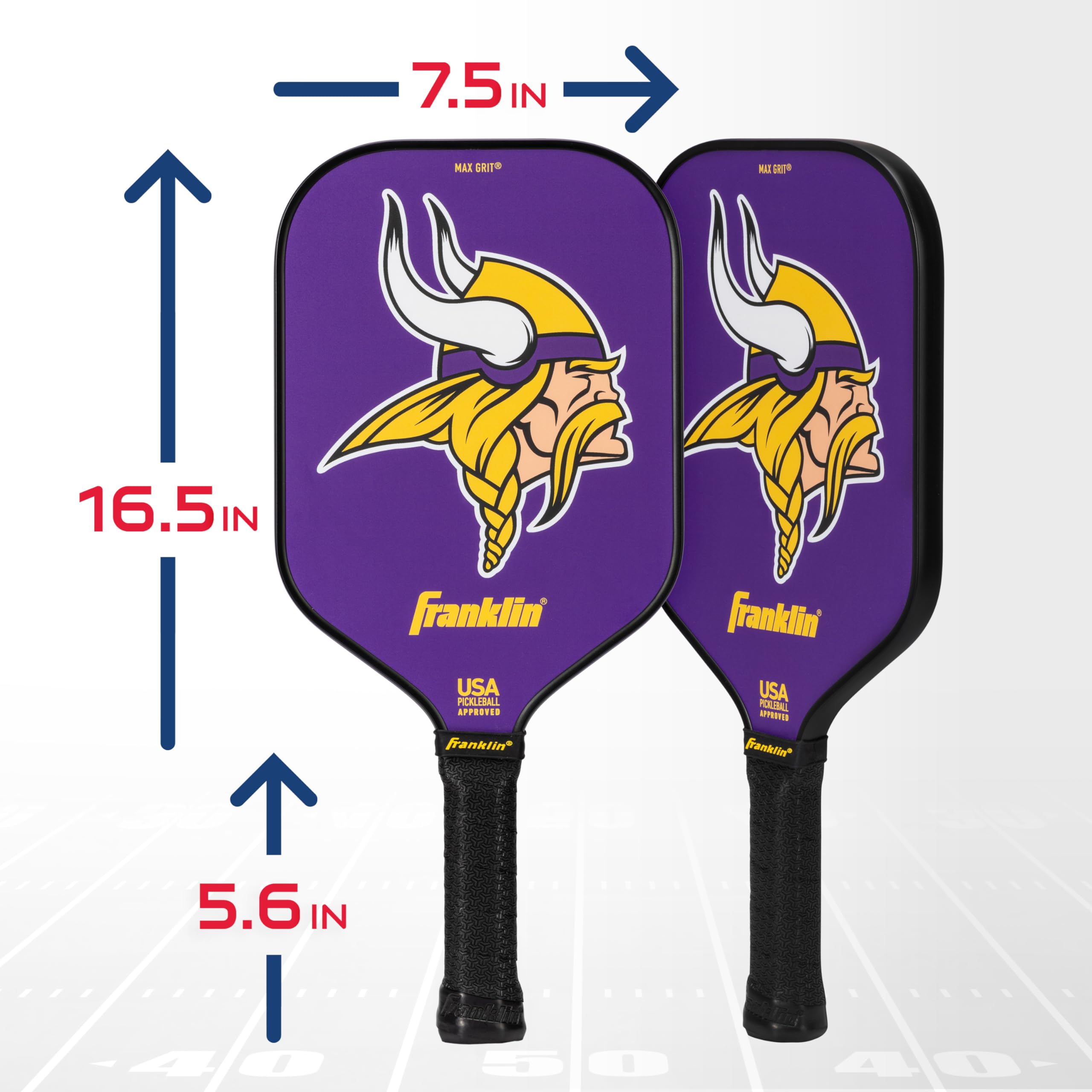 Franklin Sports Nfl Minnesota Vikings Pickleball Paddle - Pickleball X - Polypropylene Core, Team Logo - Nfl Official Licensed P