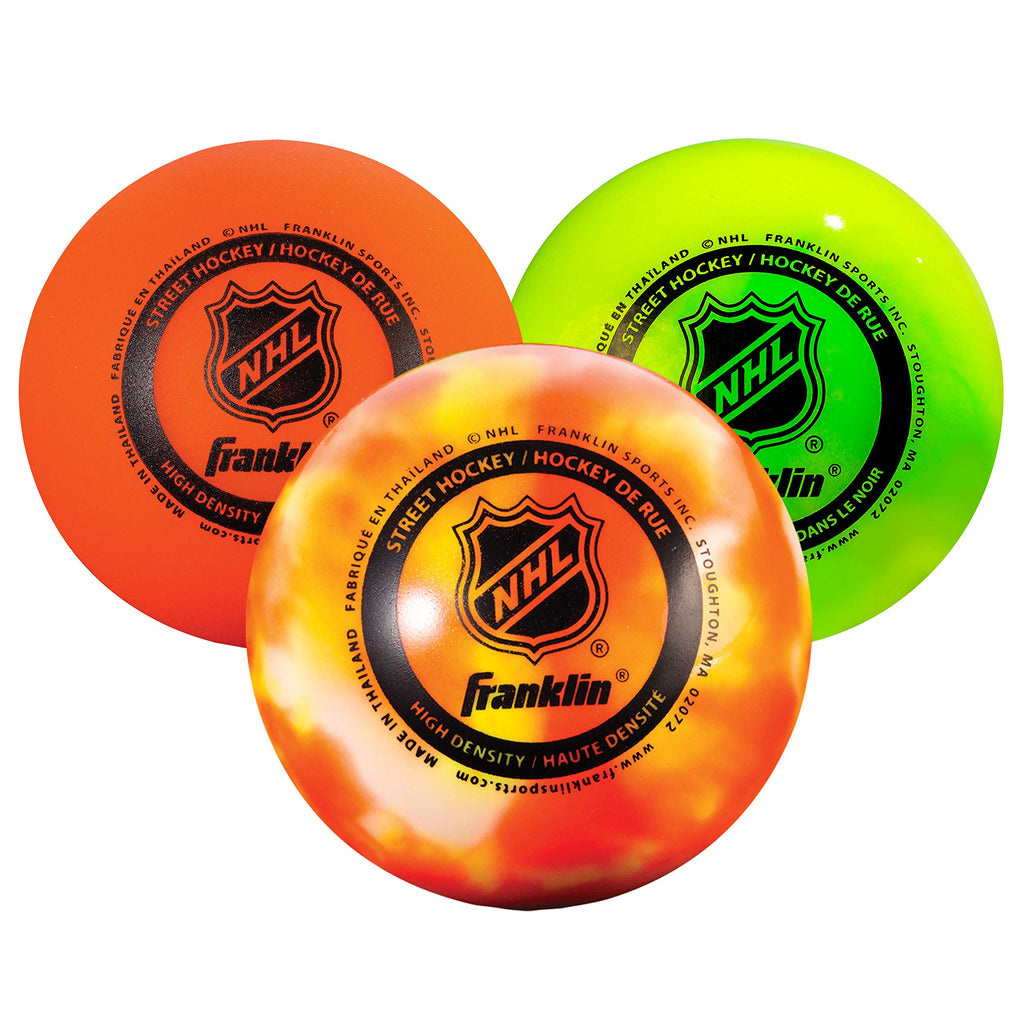 Franklin Sports Street Hockey Balls - Nhl - 3 Pack - Combo