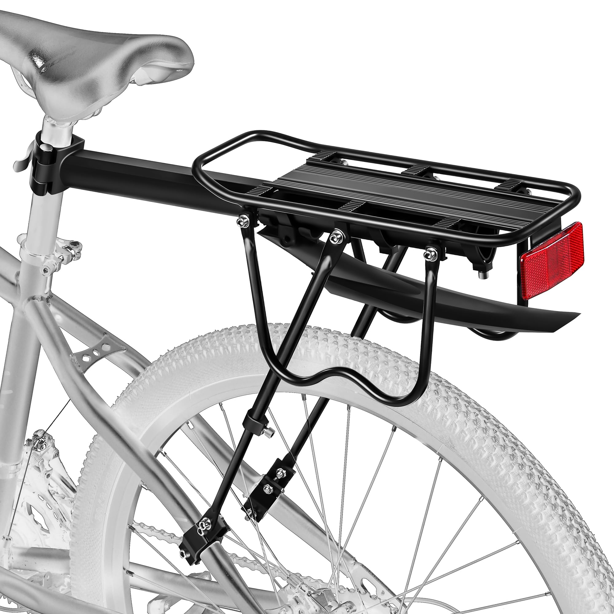 YONTUO Rear Bike Rack with w/Fender & Large Size Reflective Quick Release Bike Cargo Rack Luggage Bike Rack Rear Mountain Bike R