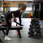 BalanceFrom Dumbbell Set with Rack, Rubber Coated Hex Dumbbell Weights in 200 lbs, 5, 10, 15, 20, 25, 30lbs Pair, Black