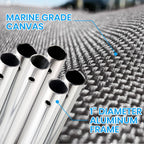 Naviskin Dark Grey 4 Bow 8L X 54 H X 91-96 W Bimini Top Cover Includes Mounting Hardwares,Storage Boot With 1 Inch Aluminum Fram