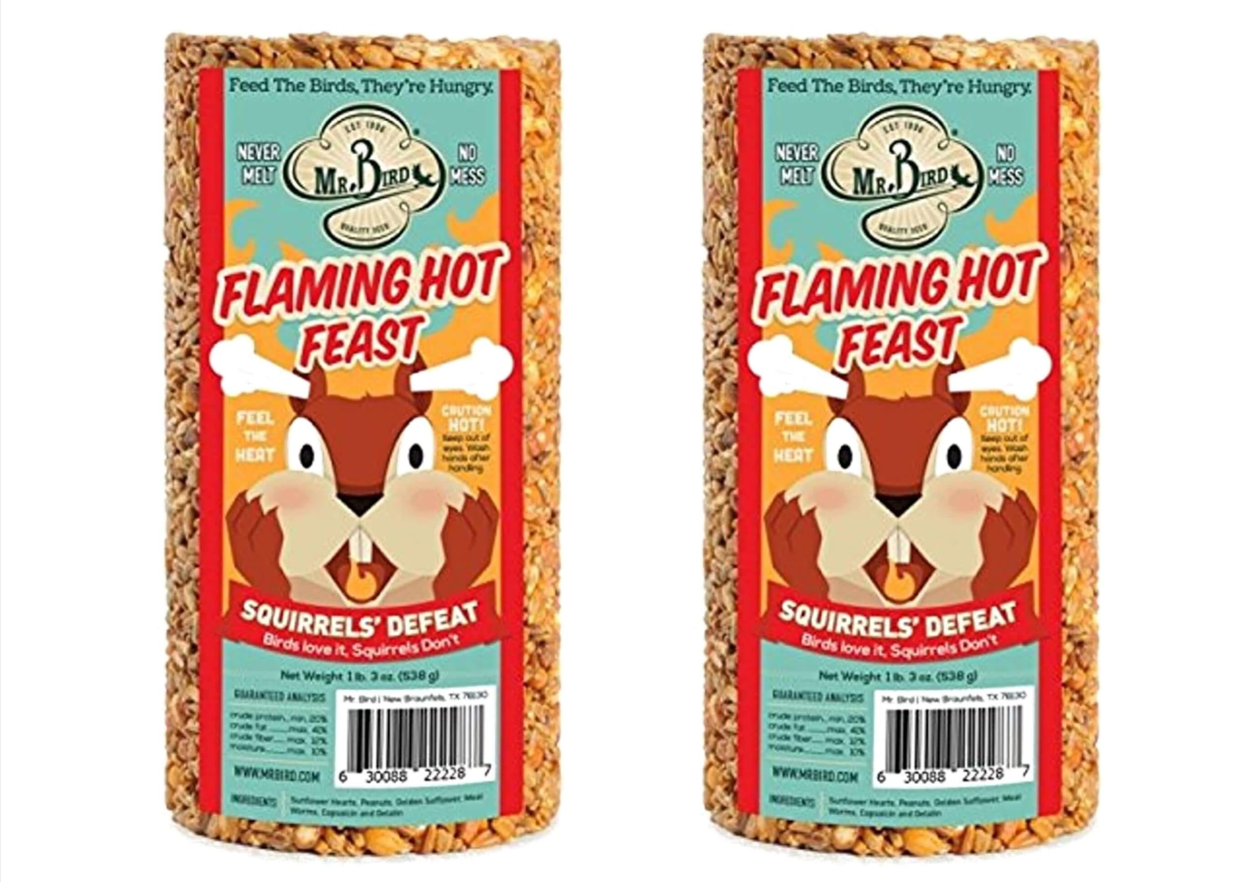 2-Pack Of Mr Bird Flaming Hot Feast Small Cylinder 19 Oz