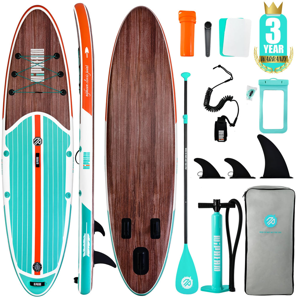 Niphean Inflatable Stand Up Paddle Board With Sup Accessories, Anti-Slip Eva Deck, 10   6       Inflatable Paddle Boards For Sur
