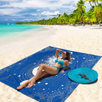 Wiwigo Beach Blanket Waterproof Sandproof Beach Mat 79 X 83/10'X9'For 2-8 Adults Quick Drying Outdoor Picnic Mat Beach Accessori