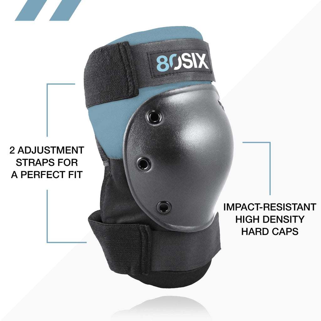 80Six Pad Set With Wristguards, Elbow Pads, And Knee Pads For Kids, Stone Blue, Junior - Ages 5+