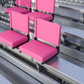 Flash Furniture Grandstand Comfort Seats By Flash - Pink Stadium Chair - 2 Pack 500 Lb Rated Folding Chair - Carry Handle - Ultr