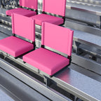 Flash Furniture Grandstand Comfort Seats By Flash - Pink Stadium Chair - 2 Pack 500 Lb Rated Folding Chair - Carry Handle - Ultr